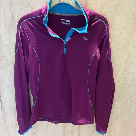 Saucony Womens Medium Jacket Top Shirt Running Quarter Zip 1/4 Soft  Purple - Picture 1 of 7